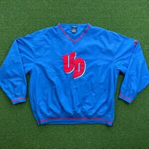 Vintage Pro Edge University of Dayton Blue Windbreaker Pullover Jacket Sz XL